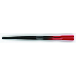 杵型二段絞り箸（日本製）22.5cm 朱黒ぼかし