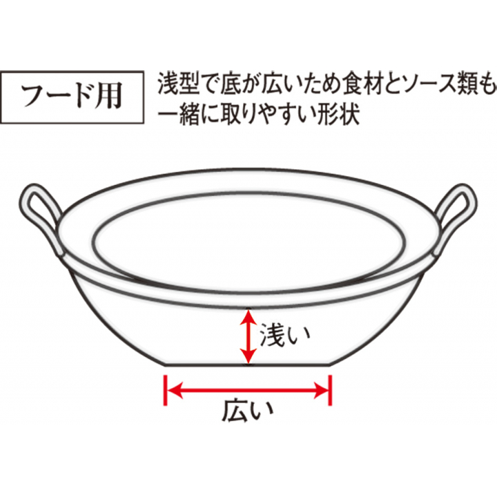 ビュッフェ用中華鍋 フード用 底平 30cm